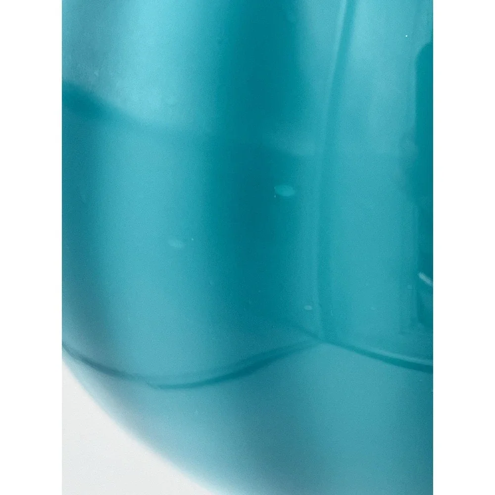 Empoli 1960s Glass Pedestal Vase Peacock Blue LARGE 16